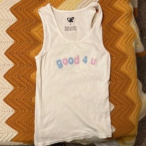 Small Olivia Rodrigo Good 4 U merch tank top blue white pink